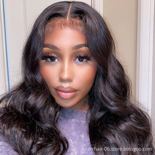 Cheap Brazilian Virgin Curly Cuticle Aligned 20 Inch Body Wave 13X4 Lace Frontal Lace Wig For Black Women